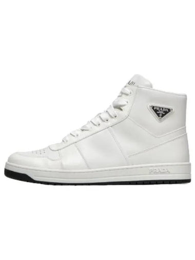 triangle logo high top sneakers white - PRADA - BALAAN 1