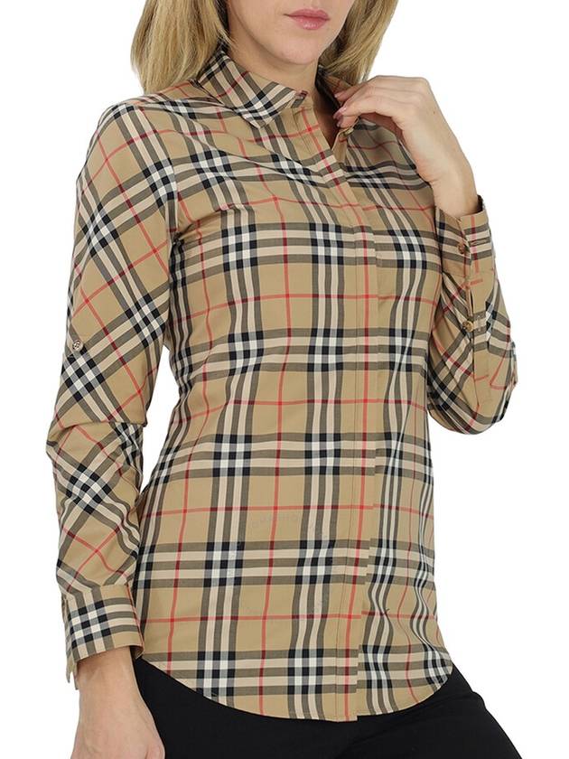 Vintage Check Cotton Twill Shirt Beige - BURBERRY - BALAAN 3