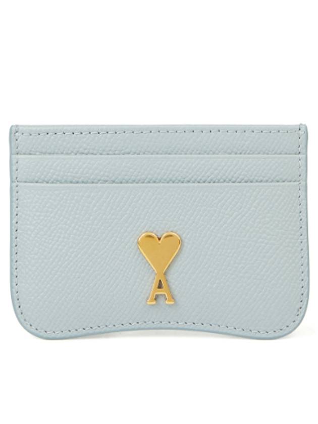 heart logo card wallet holder blue - AMI - BALAAN 1