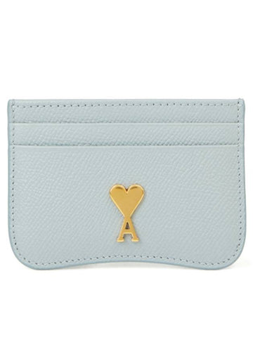 heart logo card wallet holder blue - AMI - BALAAN 1