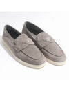 Triangle Logo Suede Loafers Grey - PRADA - BALAAN 2