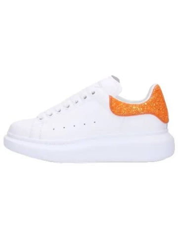 Glitter tab oversized sneakers white orange - ALEXANDER MCQUEEN - BALAAN 1