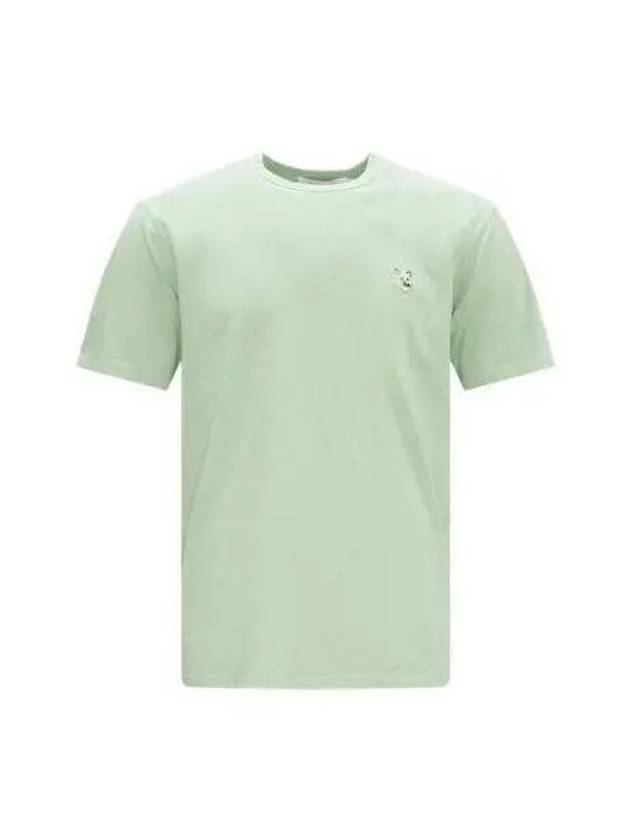 Tonal Fox Heather Patch Regular Short Sleeve Light Green KM00144KJ0008 - MAISON KITSUNE - BALAAN 1