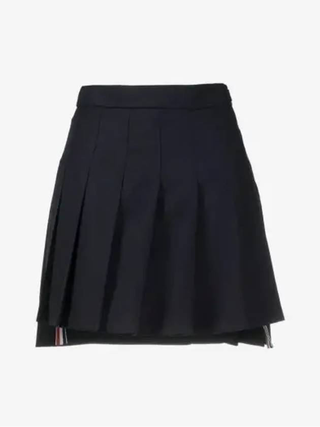 RMB Wool Mini Pleated Skirt Navy - THOM BROWNE - BALAAN 2