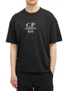 20/1 Jersey Boxy Logo Short Sleeve T-Shirt Black - CP COMPANY - BALAAN 3