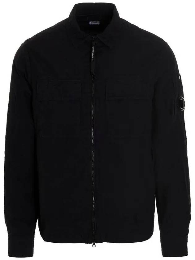 Chrome R Lens Wappen Overshirt Zip-Up Jacket Navy - CP COMPANY - BALAAN 1