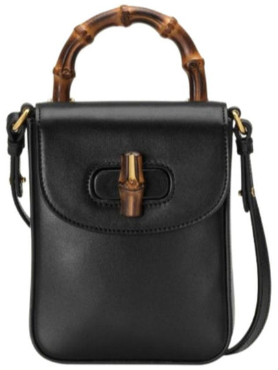 Bamboo Leather Mini Bag Black - GUCCI - BALAAN 2