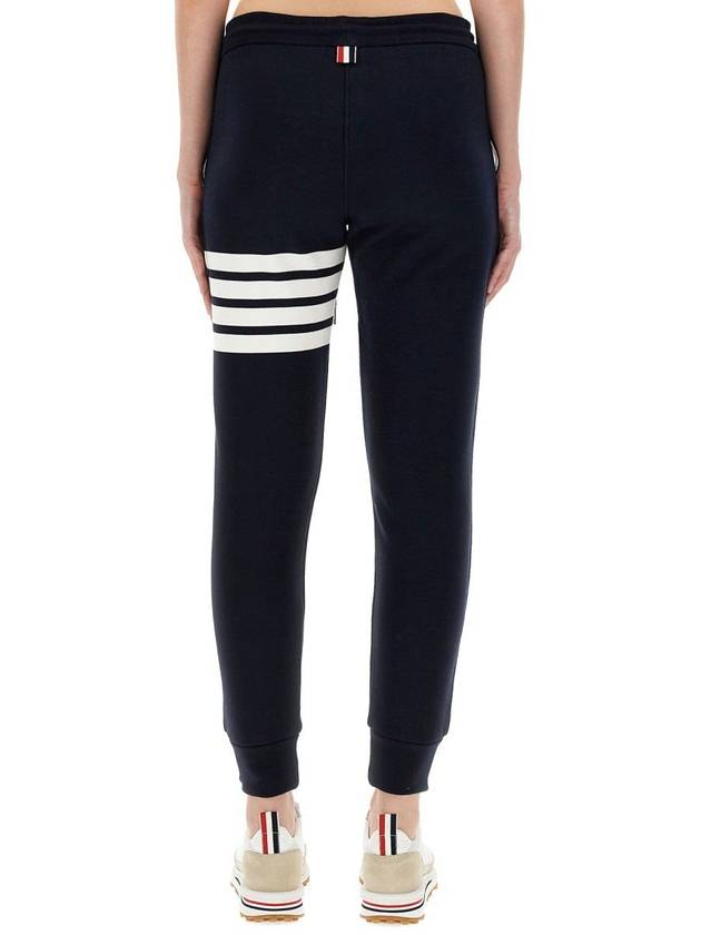 Women's Engineer 4 Bar Cotton Loopback Knit Track Pants Navy - THOM BROWNE - BALAAN 2