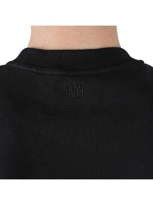 Small Heart Logo Sweatshirt Black - AMI - BALAAN 9