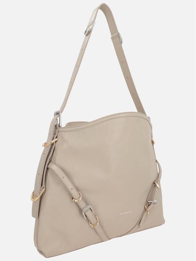 Voyou Medium Leather Shoulder Bag Beige - GIVENCHY - BALAAN 3