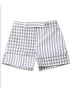 Gingham Check Double Face Poplin Shorts Medium Grey - THOM BROWNE - BALAAN 2