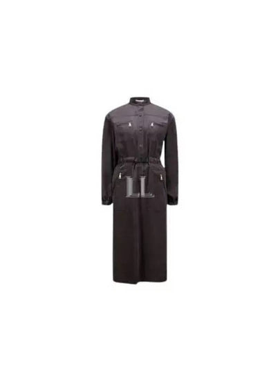 Twill Midi Dress Grey - MONCLER - BALAAN 2