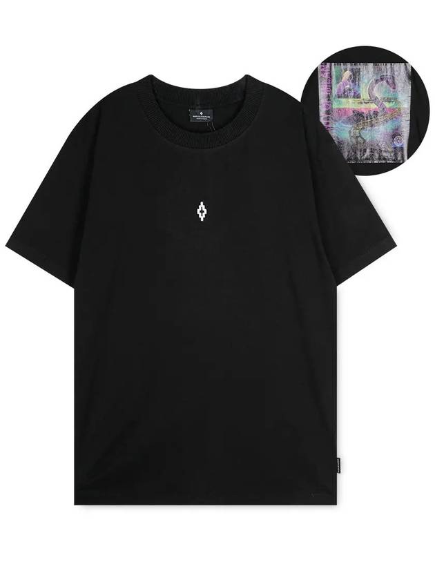 Back Graphic Cotton Short Sleeve T-shirt Black - MARCELO BURLON - BALAAN 2