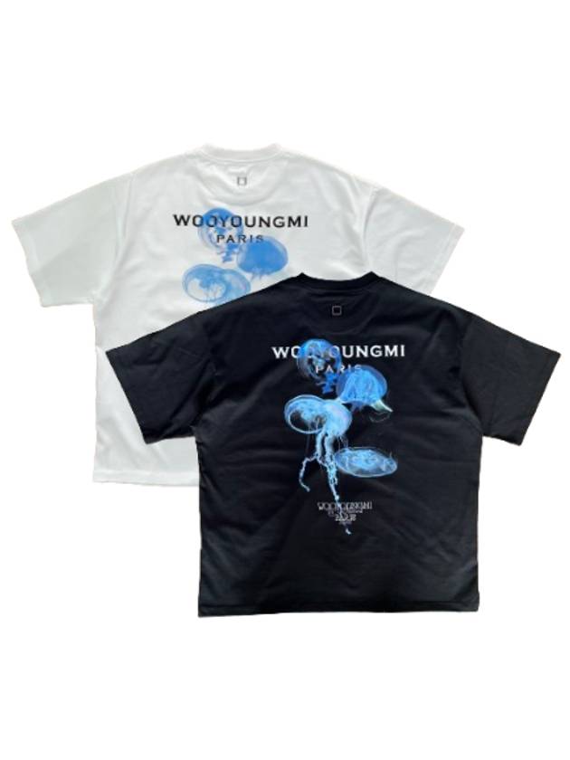 Black Luminous Jellyfish Short Sleeve TShirt W241TS05 - WOOYOUNGMI - BALAAN 1