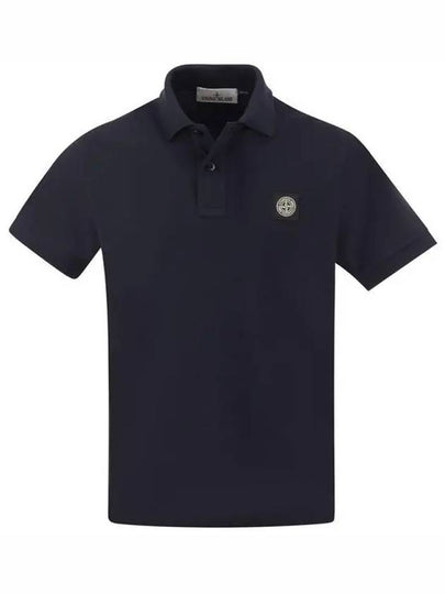 Men's Logo Patch Polo Shirt Navy - STONE ISLAND - BALAAN 2