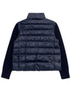 Padded Wool Cardigan Navy Blue - MONCLER - BALAAN 3