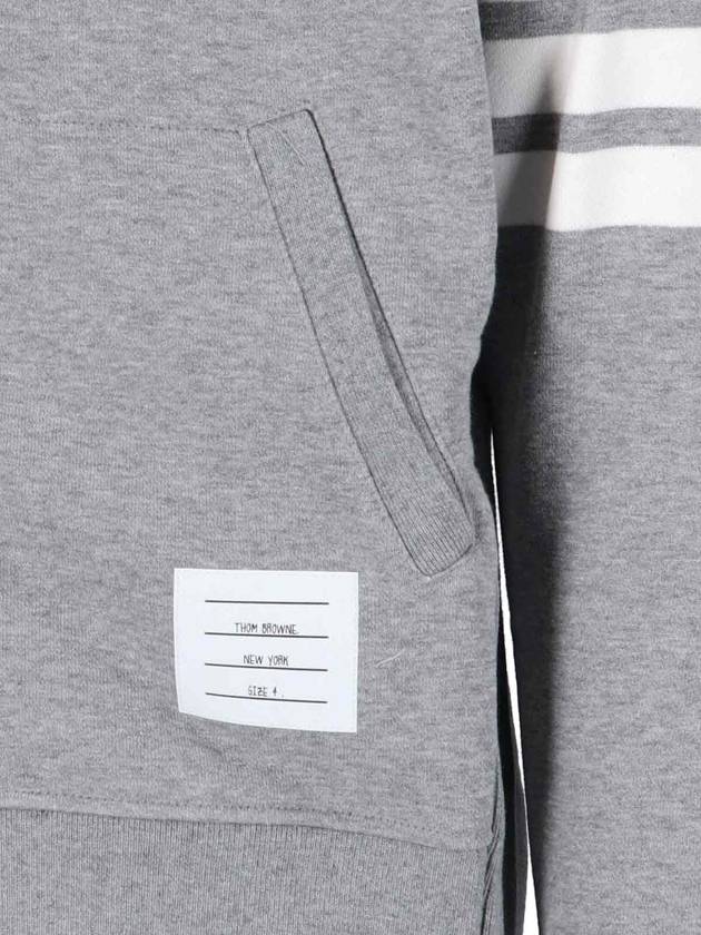 Engineered 4 Bar Diagonal Zip Up Hoodie Light Grey - THOM BROWNE - BALAAN 5