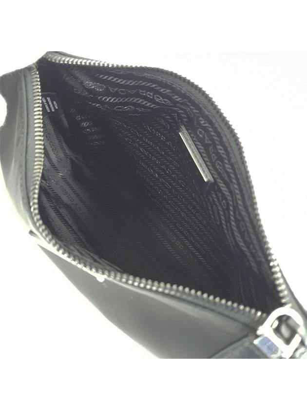 Triangle Logo Re-Nylon Saffiano Leather Shoulder Bag Black - PRADA - BALAAN 6