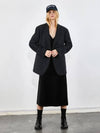 Trendy overfit herringbone half-coat wool jacket black 0065 - VOYONN - BALAAN 9