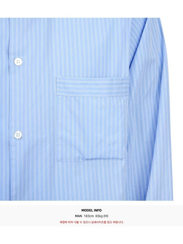 Poplin Pajamas Long Sleeve Shirt Pinstripe - TEKLA - BALAAN 9