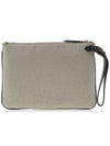 Classic Smooth Calf Refined Canvas Pouch Bag Ecru Black - MULBERRY - BALAAN 4