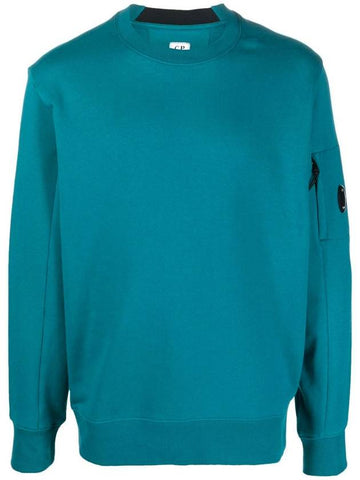 Diagonal Raised Fleece Sweatshirt Blue - CP COMPANY - BALAAN 1