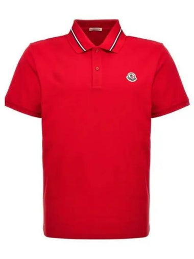 24 8A00021 89A16 455 Logo Patch Polo Shirt - MONCLER - BALAAN 1