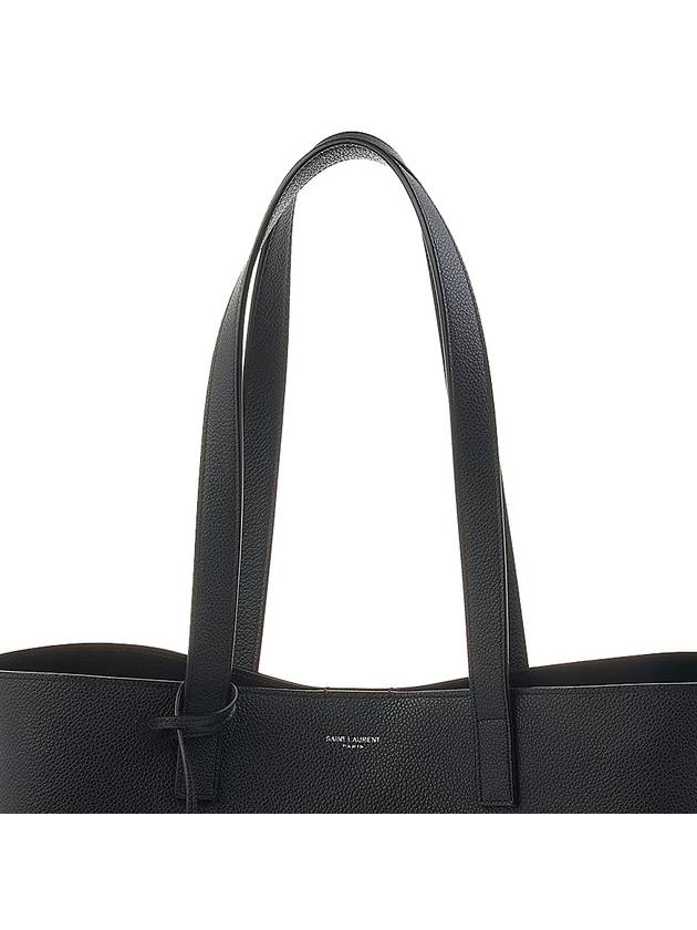Grained Leather Bold Shopping Shoulder Bag Black - SAINT LAURENT - BALAAN 9