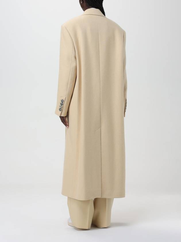 Women's Wide Lapel Double Coat Ivory - AMI - BALAAN 4