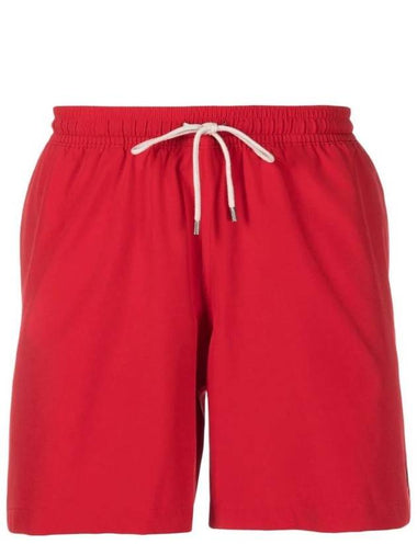 Embroidered Logo Drawstring Swim Shorts Red - POLO RALPH LAUREN - BALAAN 1