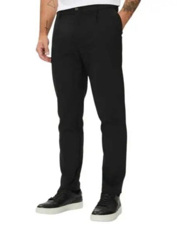 Tapered Regular Fit Straight Pants Black - HUGO BOSS - BALAAN 1