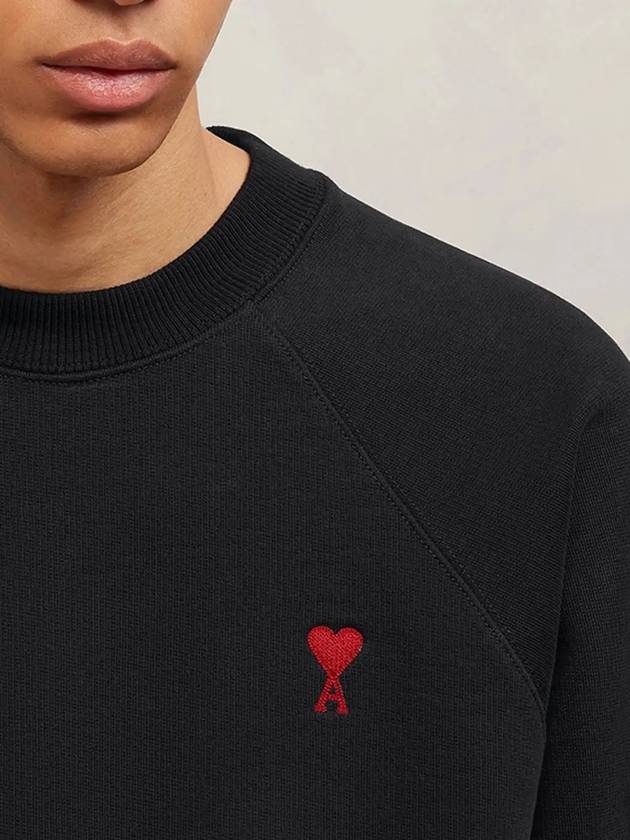 Small Heart Logo Sweatshirt Black - AMI - BALAAN 3