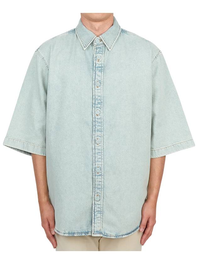 Denim Button Up Long Sleeve Shirt Blue - ACNE STUDIOS - BALAAN 2