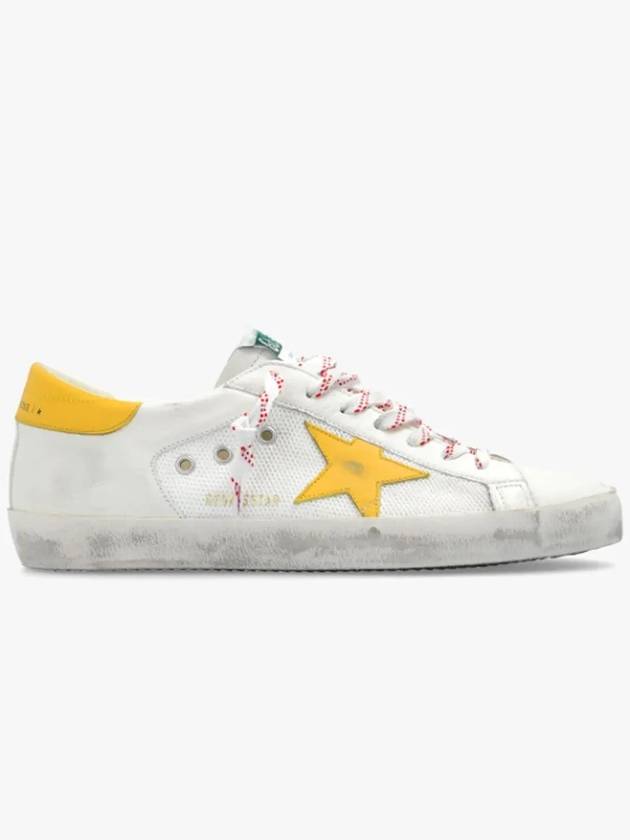 Superstar Leather Mesh Low Top Sneakers Yellow White - GOLDEN GOOSE - BALAAN 2