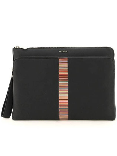 Center Signature Stripe Clutch Bag Black - PAUL SMITH - BALAAN 2