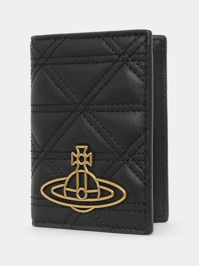 ORB Quilting Leather Passport Wallet Black - VIVIENNE WESTWOOD - BALAAN 2