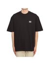 Men's Crewneck Cotton Short Sleeve T-Shirt Black - HUGO BOSS - BALAAN 1