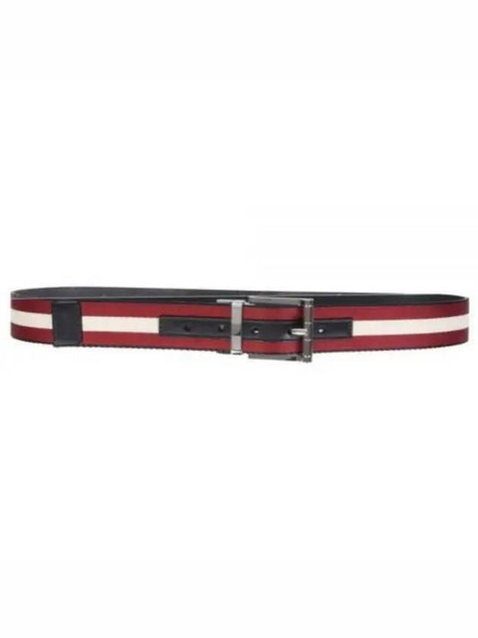 Logo Taylan 35MM Casual Reversible Belt Black Red - BALLY - BALAAN 2