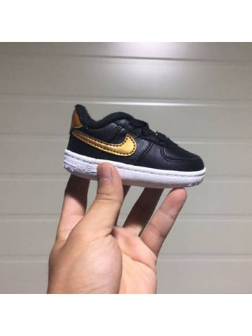 01CK2201002Newborn Force 1Black Gold - NIKE - BALAAN 1