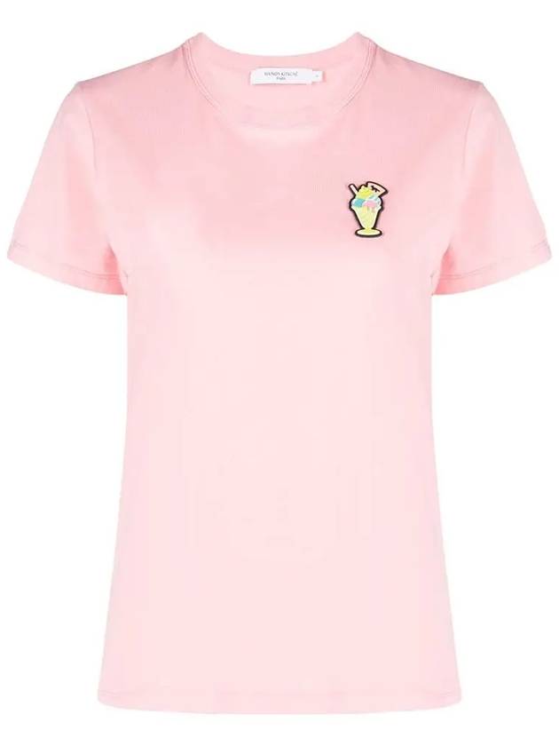 Ice Cream Patch Short Sleeve T-Shirt Pink - MAISON KITSUNE - BALAAN 2