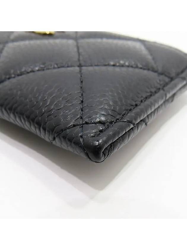 AP0213 Black grained calf caviar skin COCO gold logo classic card holder Matrasse wallet - CHANEL - BALAAN 4