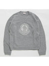 Logo Cashmere Crew Neck Knit Top Dark Grey Melange - MONCLER - BALAAN 5