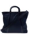 Large Re-Nylon and Leather Tote Navy - PRADA - BALAAN 4