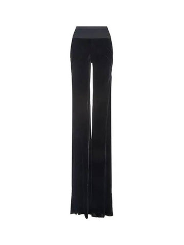 WOMEN Velor Maxi Bias Pants Black 271937 - RICK OWENS - BALAAN 1