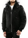 Men's Ballistic Bomber Jacket White Fox Fur Black - MOOSE KNUCKLES - BALAAN 3