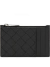 Intrecciato Zipped Card Case Black - BOTTEGA VENETA - BALAAN 2