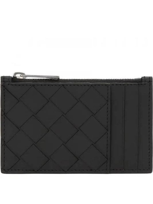 Intrecciato Zipped Card Case Black - BOTTEGA VENETA - BALAAN 2