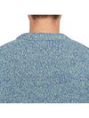 Loose Fit Crew Neck Wool Knit Top Blue - STONE ISLAND - BALAAN 8