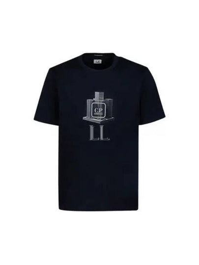 Metropolis Logo Graphic Short Sleeve T-Shirt Navy - CP COMPANY - BALAAN 2