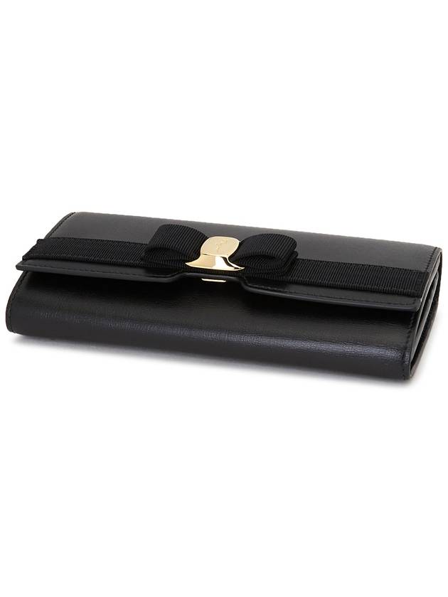 Vara Bow Continental Long Wallet Black - SALVATORE FERRAGAMO - BALAAN 4